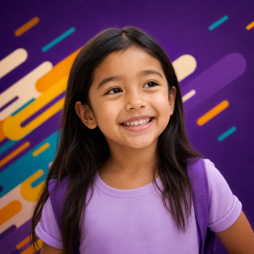 Aluna da Educação Infantil da Luminova Interlagos sorrindo